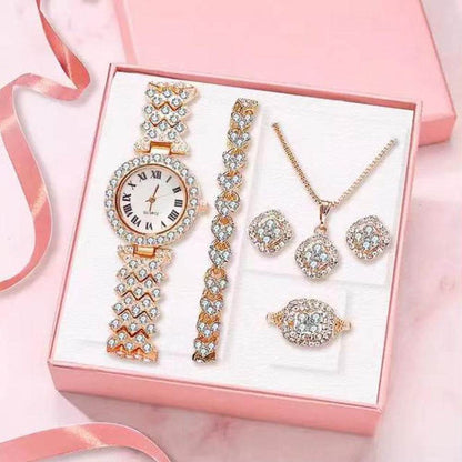 Buycenter Luxury Diamond Bracelet Watch Set - Women's Elegant Jewelry - Buy Center