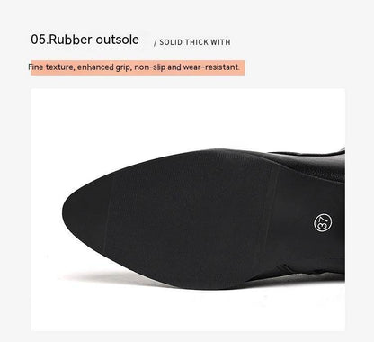 Buycenter Women's Chunky Heel Martin Boots - Stylish & Warm for Winter - Buy Center