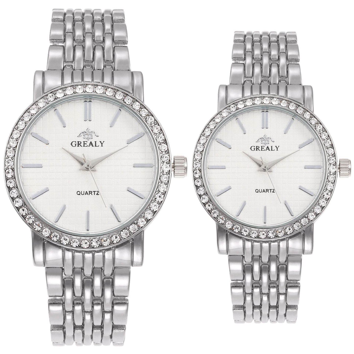 Casual Quartz Watches for Men & Women - Stylish Steel Strap with Diamonds - Buy Center