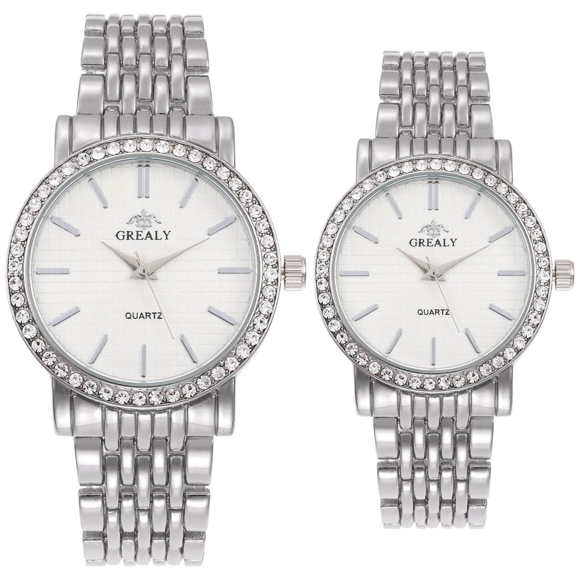 Casual Quartz Watches for Men & Women - Stylish Steel Strap with Diamonds - Buy Center