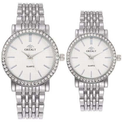Casual Quartz Watches for Men & Women - Stylish Steel Strap with Diamonds - Buy Center