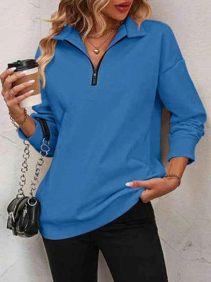 Buycenter Women's Fashion Pullover Sweatshirt - Long Sleeve Zipper Style - Buy Center