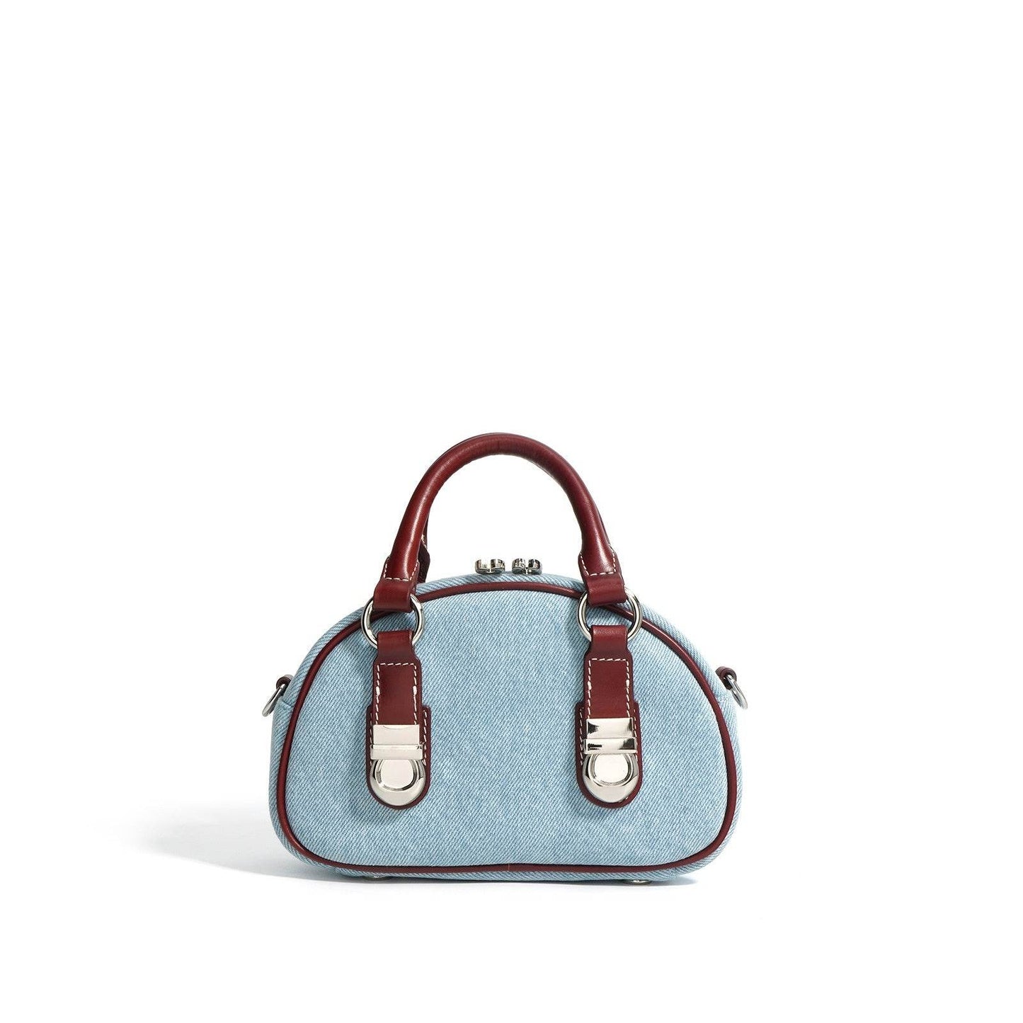 Urban Chic Denim Bun-Shaped Bag - First Layer Cowhide Style - Buy Center