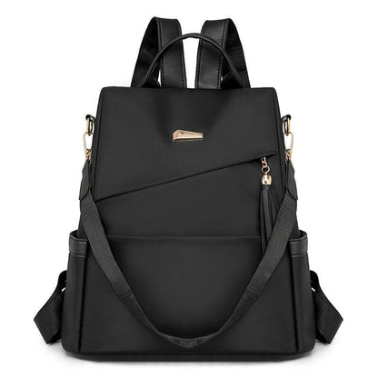 Urban Simple Women's Backpack - Waterproof Tassel Design for Stylish Functionality - Buy Center