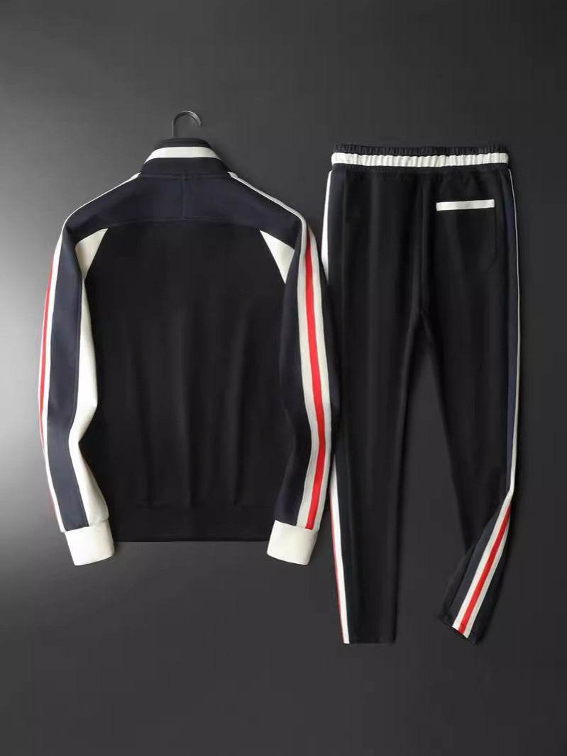 Men's Casual Suit - Trendy Black Sweater & Trousers Set for 2025 - Buy Center