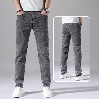 Retro Thin Tapered Jeans for Men - Stylish Casual Trousers for Summer - Buy Center