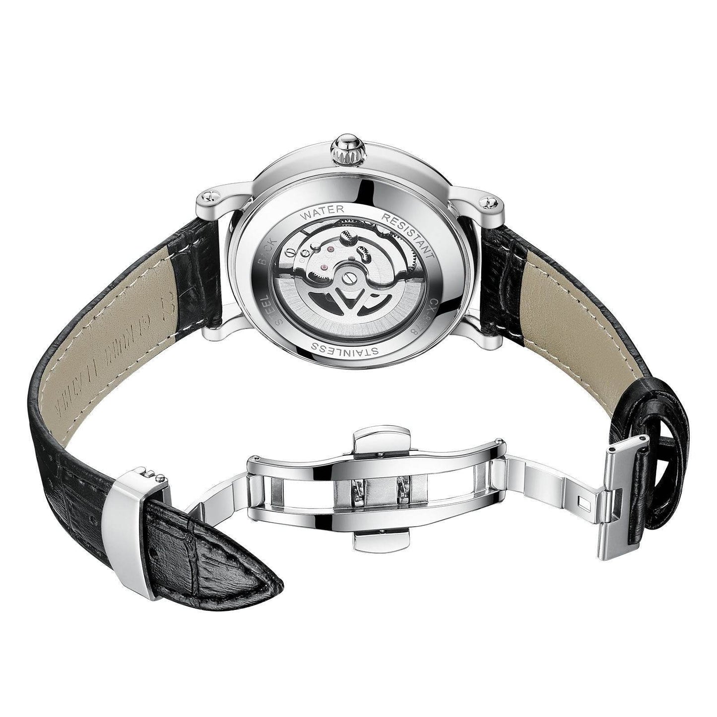 Men's High-End Waterproof Mechanical Watch - Luminous Hollow Flywheel Design - Buy Center