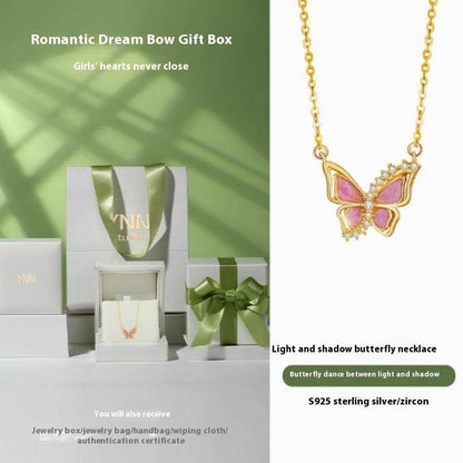 Buycenter Women's Sterling Silver Butterfly Necklace - Retro Pendant Design - Buy Center