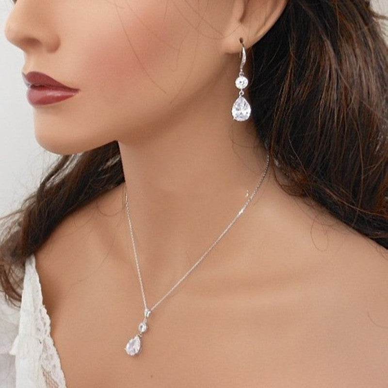 Buycenter Minimalistic Water Drops Jewelry Set - Necklace & Earrings - Buy Center