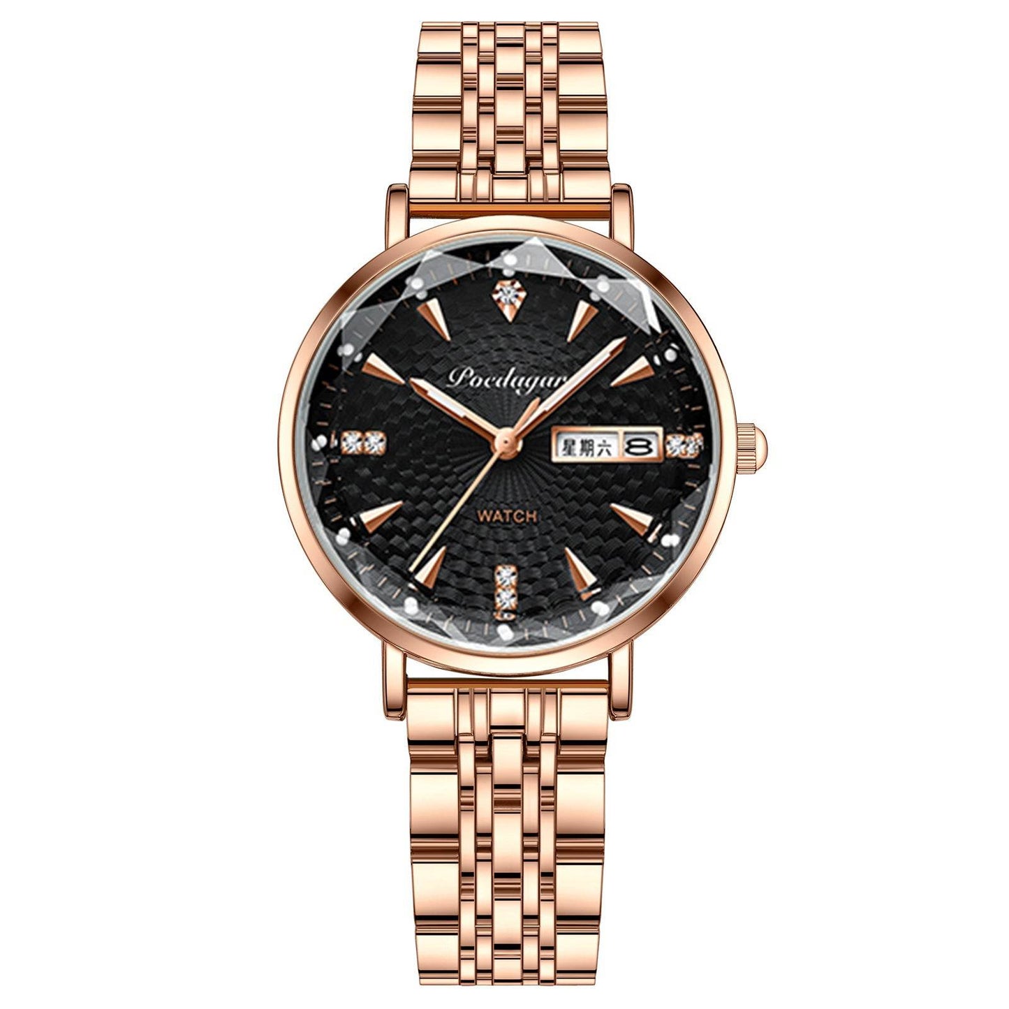 Stylish Women's Quartz Watch - Waterproof Design & Double Calendar Feature - Buy Center