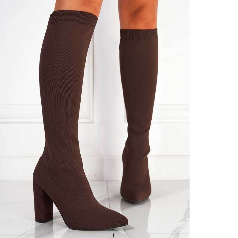 Buycenter Thigh High Heeled Boots for Women - Solid Color, Super High Heel - Buy Center