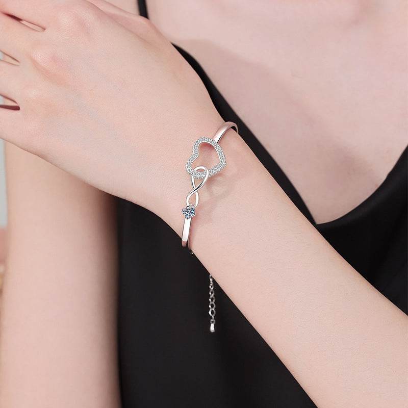 Buycenter Infinite Symbol Hollow Love Bracelet - Elegant Heart Design - Buy Center