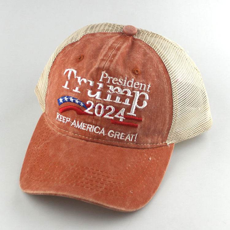 2024 American Election Baseball Cap - Washed Cotton Truck Driver Hat - Buy Center