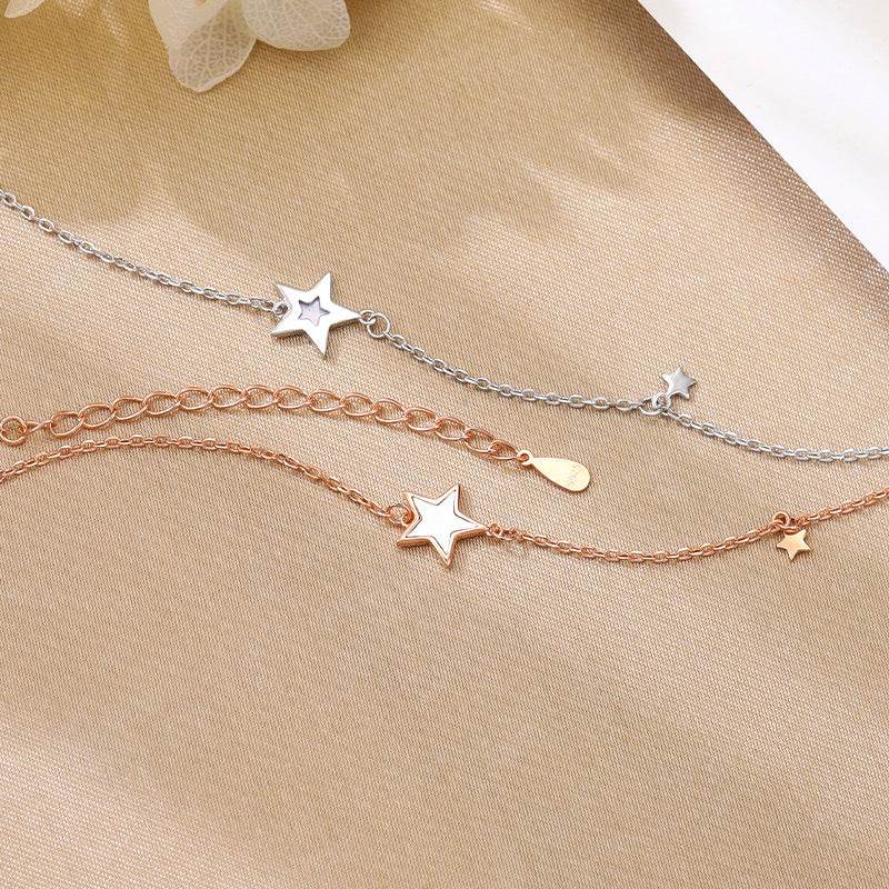 Elegant S925 Silver Star Necklace with Shell Pendant - Korean Style - Buy Center