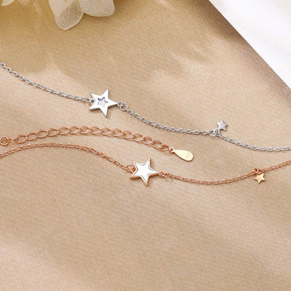 Elegant S925 Silver Star Necklace with Shell Pendant - Korean Style - Buy Center