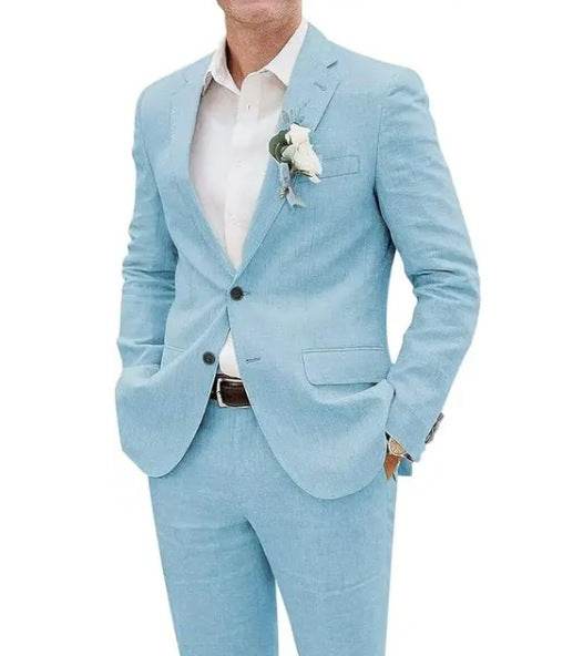Buycenter Casual Men's Linen Suit - Fashion Slim Fit for All Occasions - Buy Center