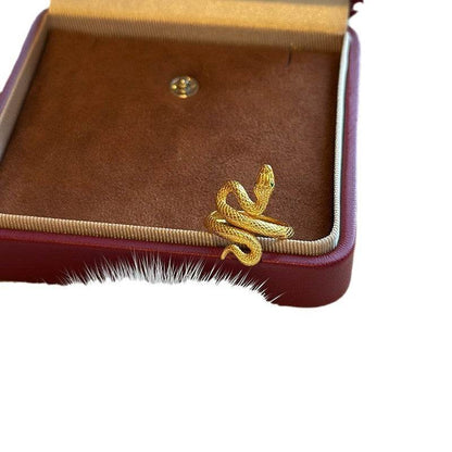 Elegant Real Gold Plated Snake Zircon Ring - Stylish Jewelry Accessory - Buy Center