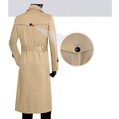 Autumn Korean Men's Trench Coat - Slim Fit Double Breasted Style 2025 - Buy Center