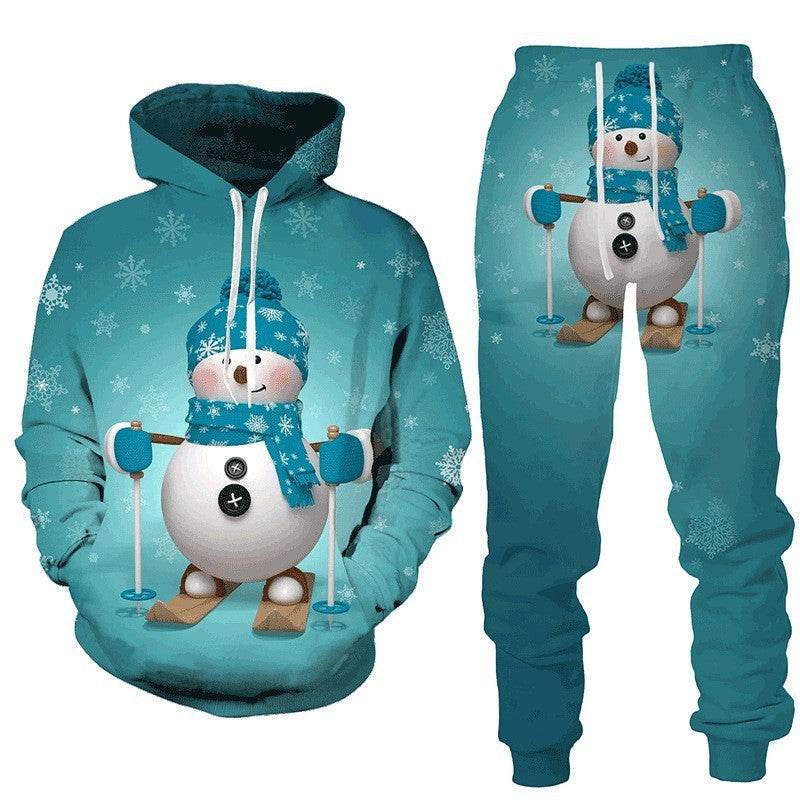 Christmas 3D Snowman Hood Pullover Set - Cozy Man Pajama for Holiday Fun - Buy Center