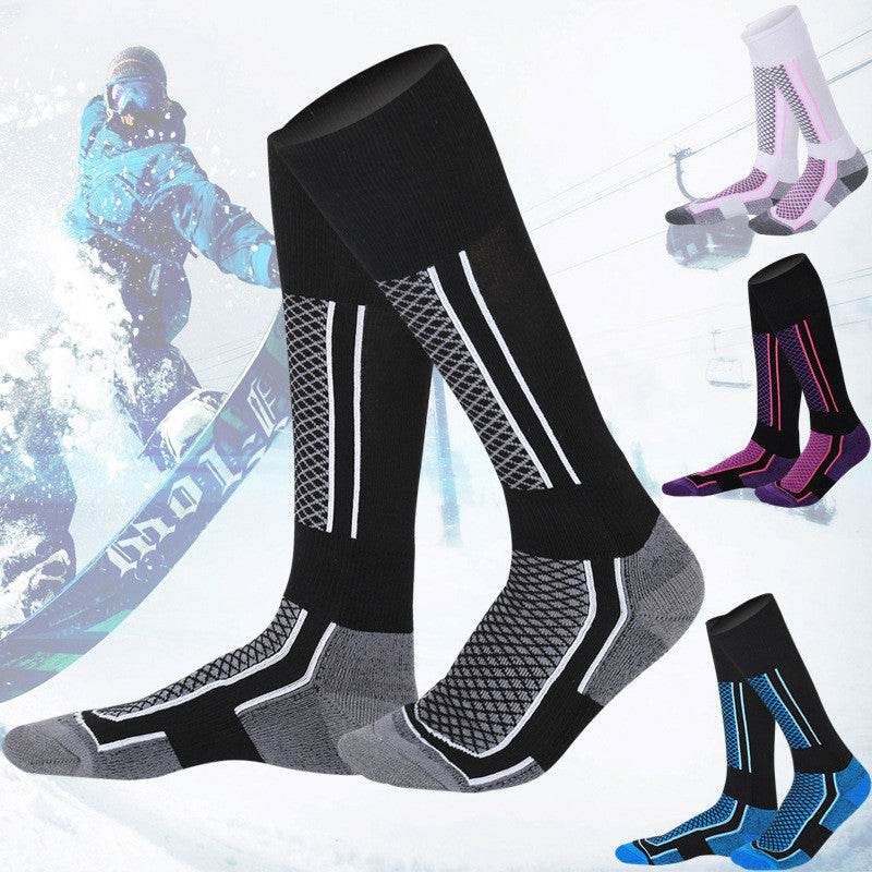 Thick Warm Athletic Socks - High Cylinder Striped Design for Comfort - Buy Center