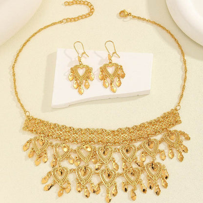 3pcs Retro Luxury Heart-Shaped Jewelry Set - Necklace & Earrings for Women - Buy Center