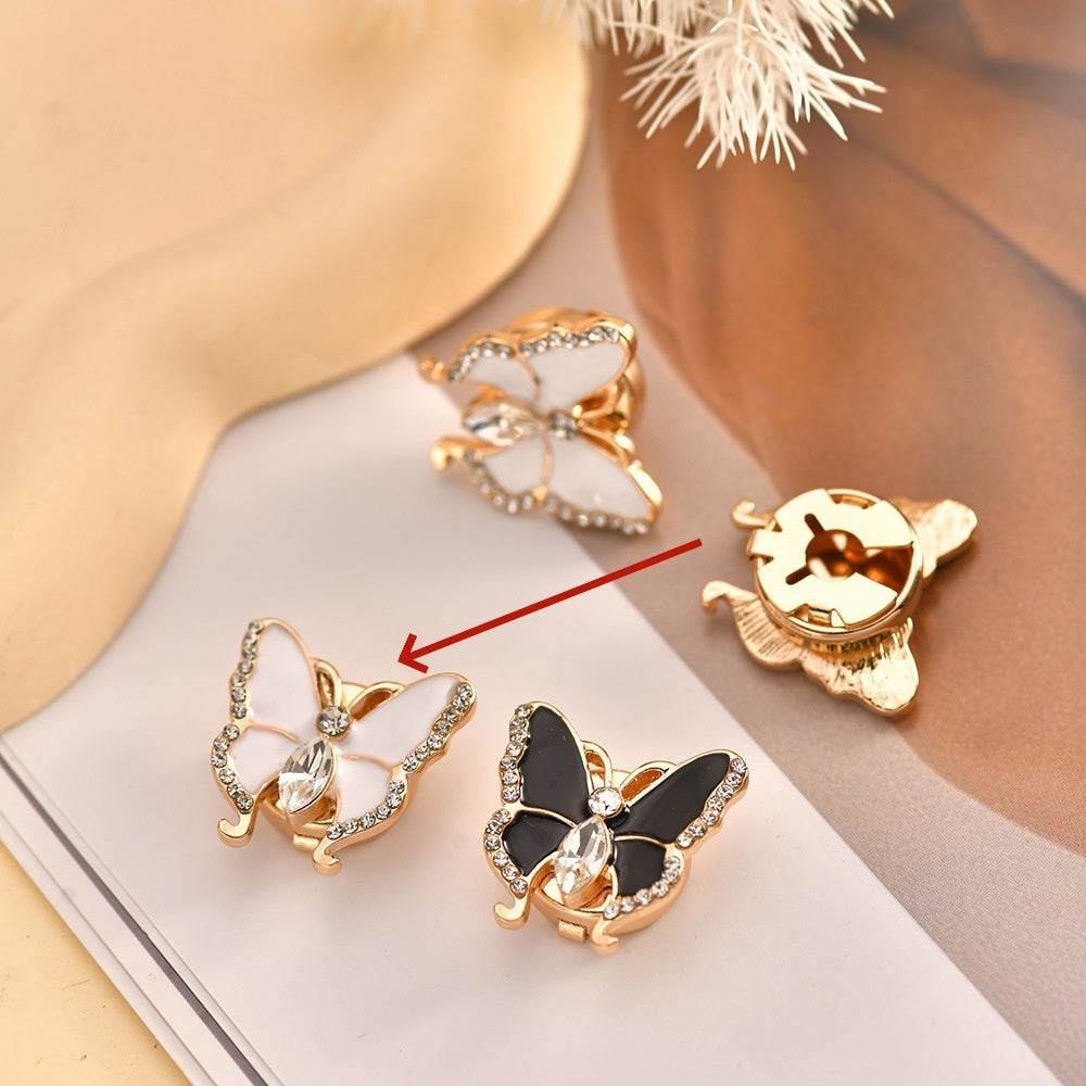 Elegant Women's Butterfly Rhinestone Cufflinks - Stylish 3D Design 2025 - Buy Center
