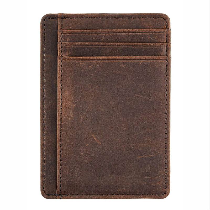 Men's Genuine Leather Anti-Theft Card Holder - Stylish & Secure Wallet - Buy Center
