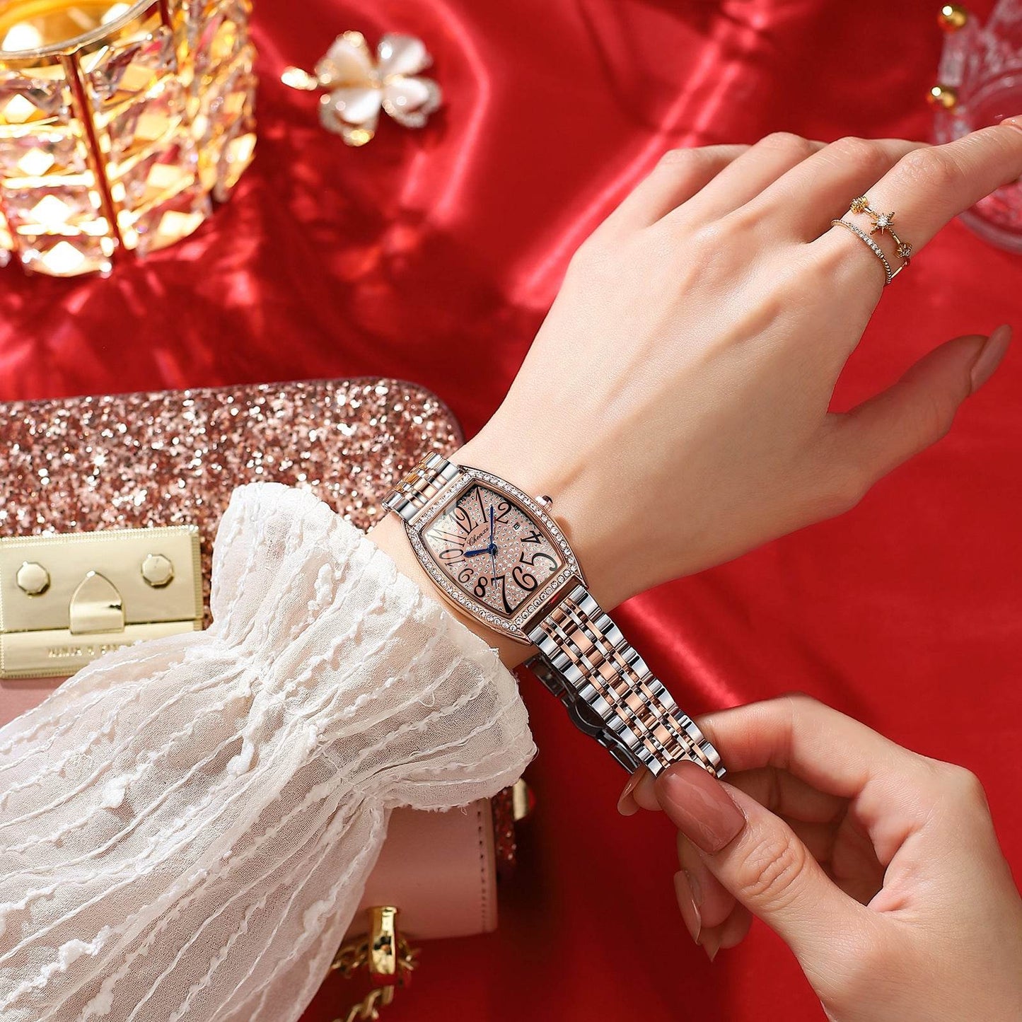 Women's Casual Sports Watch - Solid Steel Band & Blue Hand Design - Buy Center