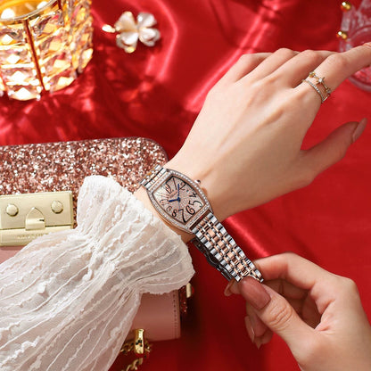 Women's Casual Sports Watch - Solid Steel Band & Blue Hand Design - Buy Center