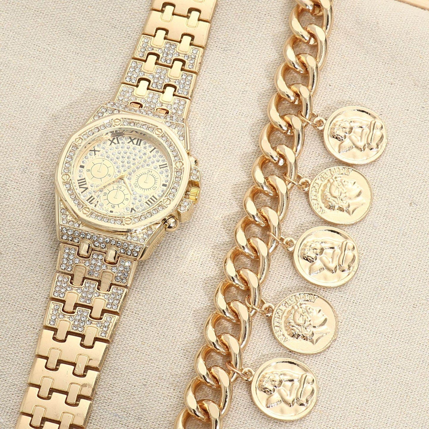 Men's Diamond Large Dial Quartz Watch - Stylish, Lightweight Design 2025 - Buy Center