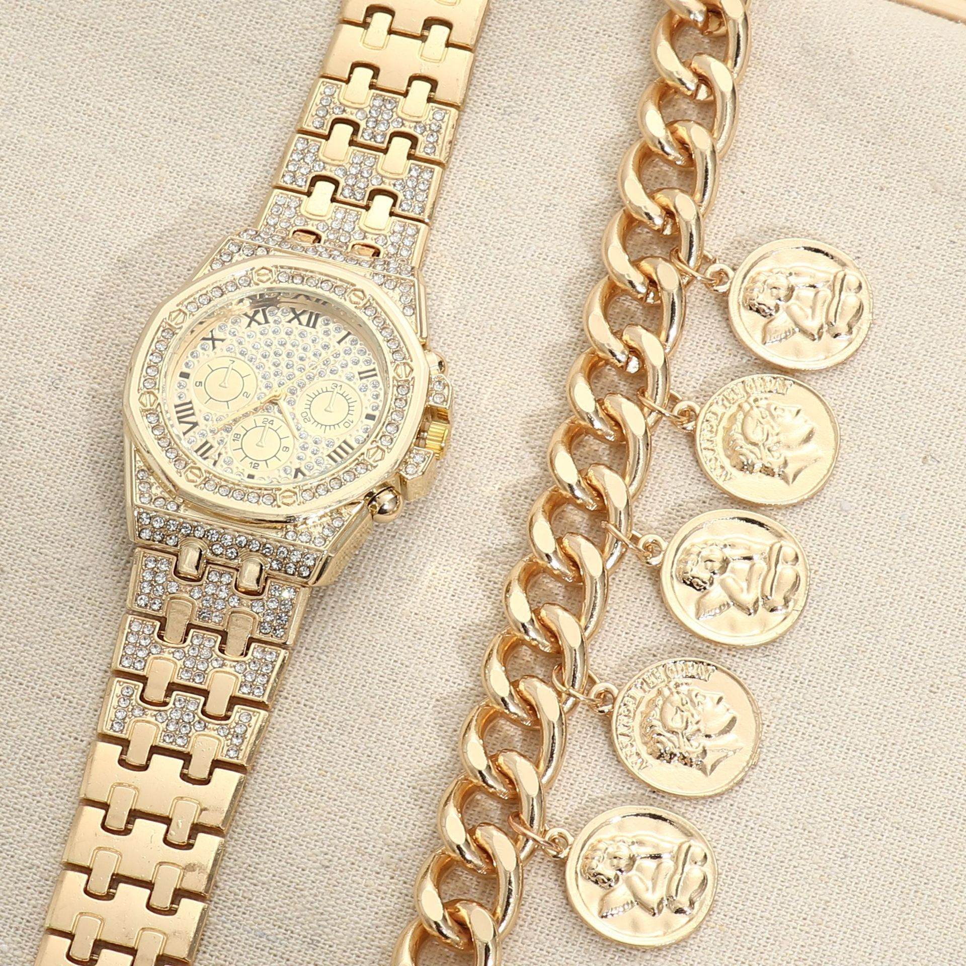 Men's Diamond Large Dial Quartz Watch - Stylish, Lightweight Design 2025 - Buy Center