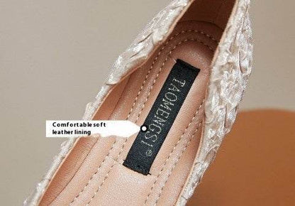 Buycenter Women's Rhinestone Square Toe Flats – Soft Slip-on Comfort - Buy Center