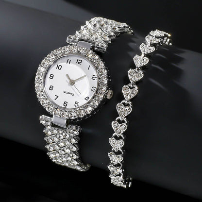 Luxury Women's Watch Set - Silver Strap Quartz & Bracelet Gift 2025 - Buy Center
