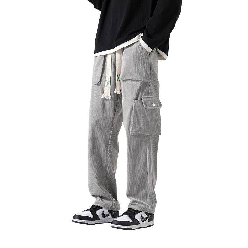 Men's Loose Cargo Pants - Multi-Pocket Casual Style in Black, Green, Grey - Buy Center