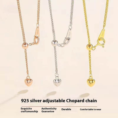 Buy Center 925 Silver Heart Necklace - 18K Gold Plated Chopin Chain - Buy Center