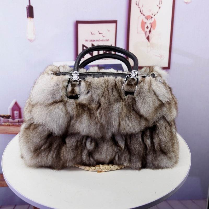 Buycenter Fox Fur Tote Bag for Women - Stylish Autumn & Winter Accessory - Buy Center