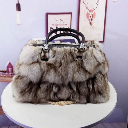 Buycenter Fox Fur Tote Bag for Women - Stylish Autumn & Winter Accessory - Buy Center