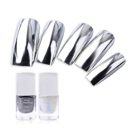 Buy Center Mirror Silver Nail Polish - Electroplated Finish for Stunning Nails - Buy Center
