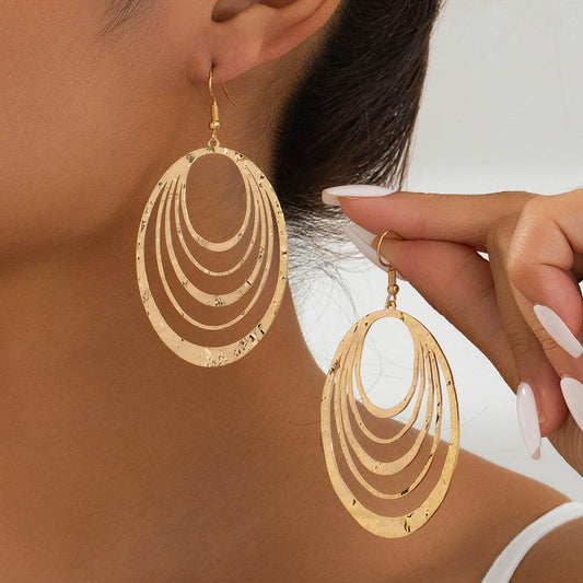 Elegant Gold Multi-layer Circle Earrings - Trendy Geometric Style 2025 - Buy Center