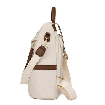Urban Simple Women's Backpack - Waterproof Tassel Design for Stylish Functionality - Buy Center