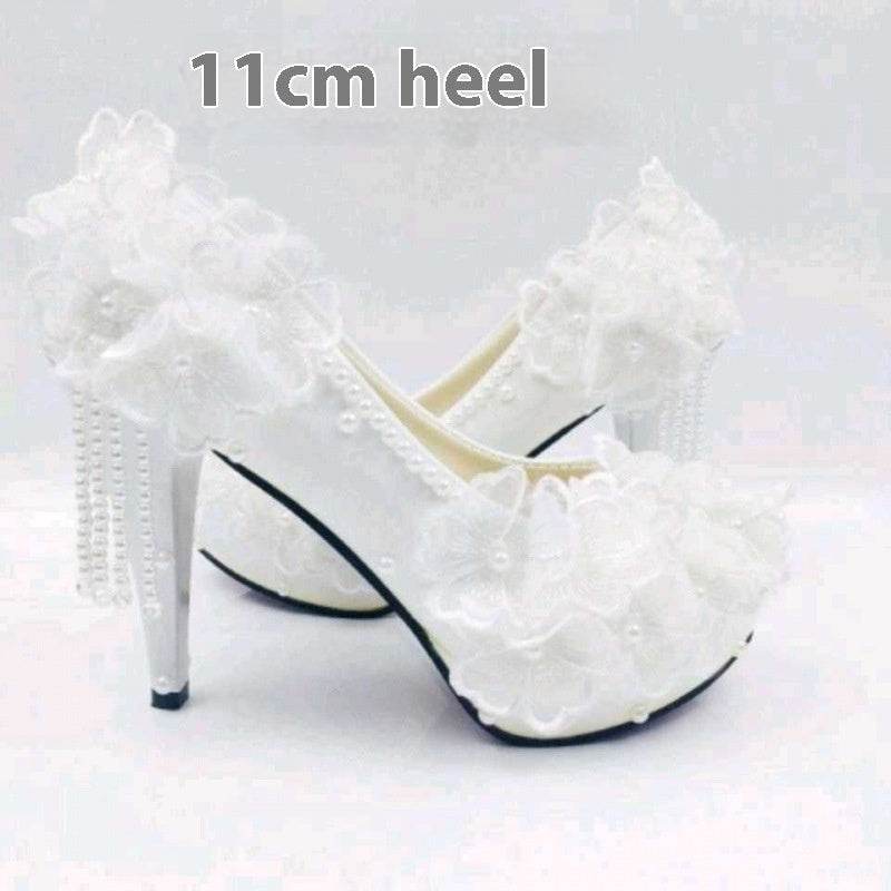 Buycenter Korean Style High-Heeled Pumps - Elegant Flower Rhinestones - Buy Center