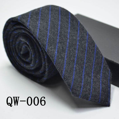 Elegant Men's Super Narrow Bow Tie - Trendy Wool-like Cotton Stripes - Buy Center