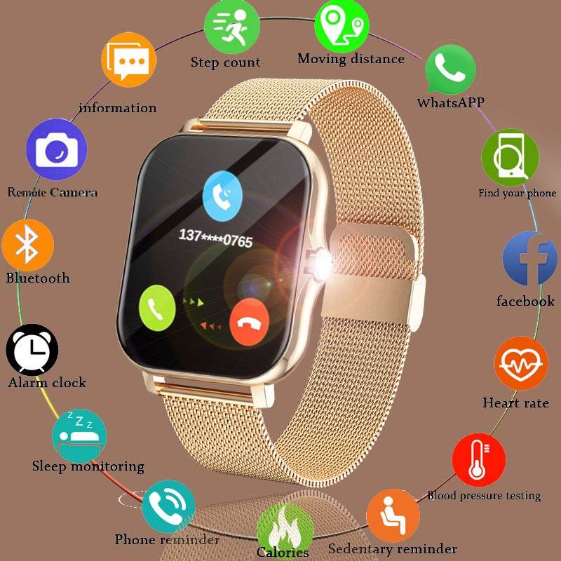 Stylish Magnetic Charging Smartwatch for Women - Premium Sports Timepiece - Buy Center