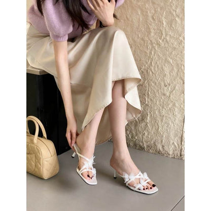 Elegant Square Toe High Heel Slippers - Stylish Women's Sandals 2025 - Buy Center