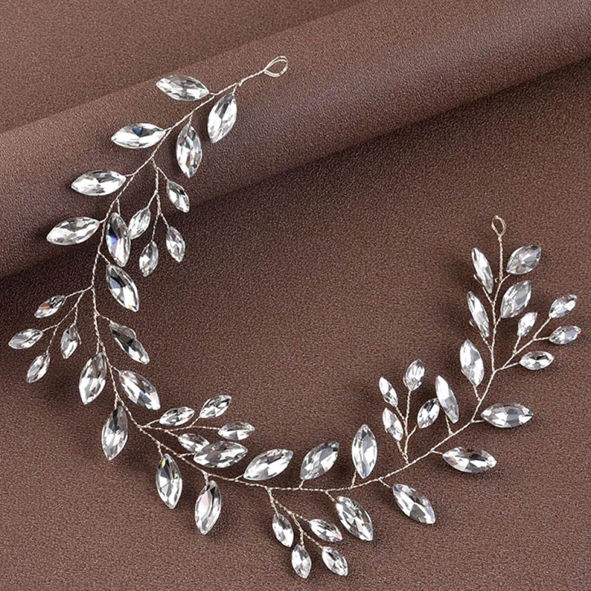 Horse Eye Silver Flexible Chain Headband - Elegant Wedding Hair Jewelry - Buy Center