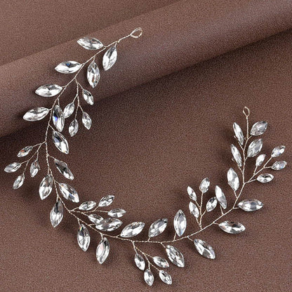 Horse Eye Silver Flexible Chain Headband - Elegant Wedding Hair Jewelry - Buy Center