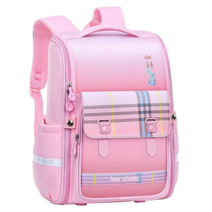 Plaid Schoolbag with Spine Protection - Ultra-Light Waterproof Backpack for Boys - Buy Center