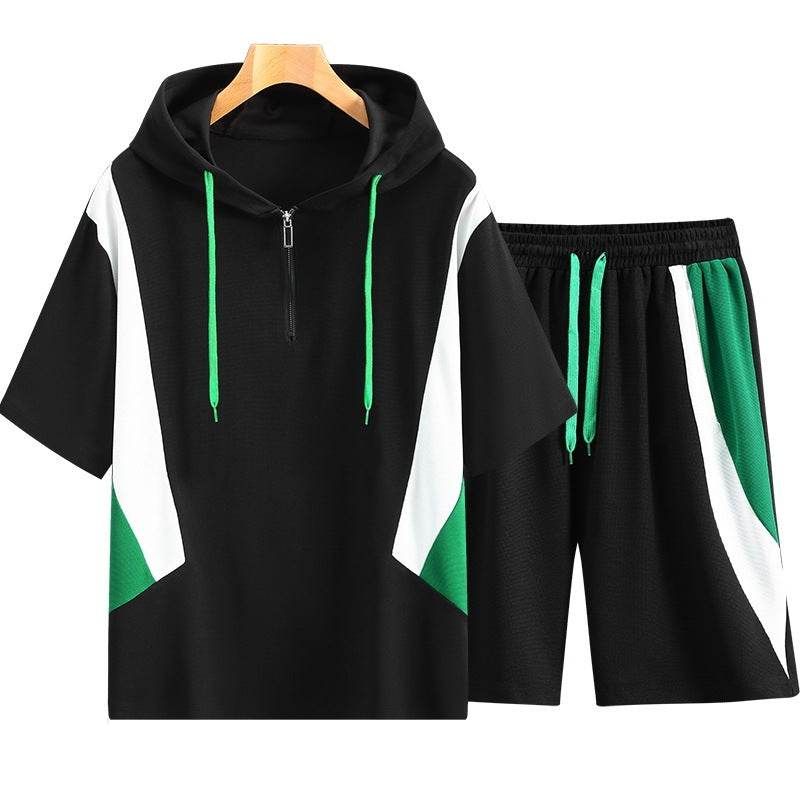 Trendy Summer Fat Man Suit for Men - Loose Fit Shorts & T-Shirt Set - Buy Center