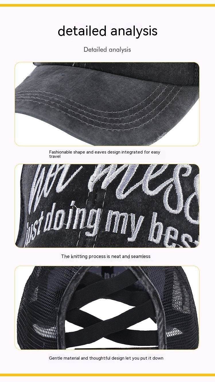 Buycenter Washed Embroidered Baseball Cap - Stylish Cotton for Spring & Autumn - Buy Center
