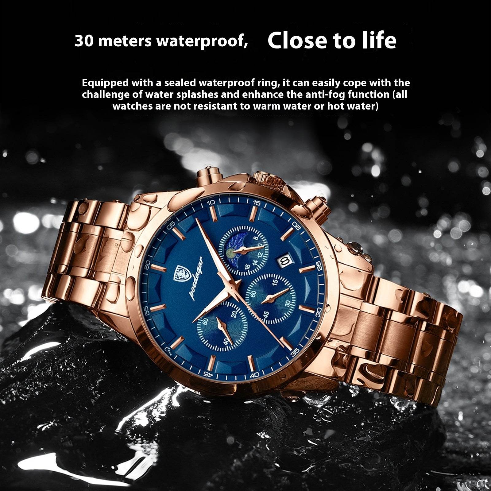 Buycenter Stylish Waterproof Men's Quartz Watch - Casual, Slim Design - Buy Center